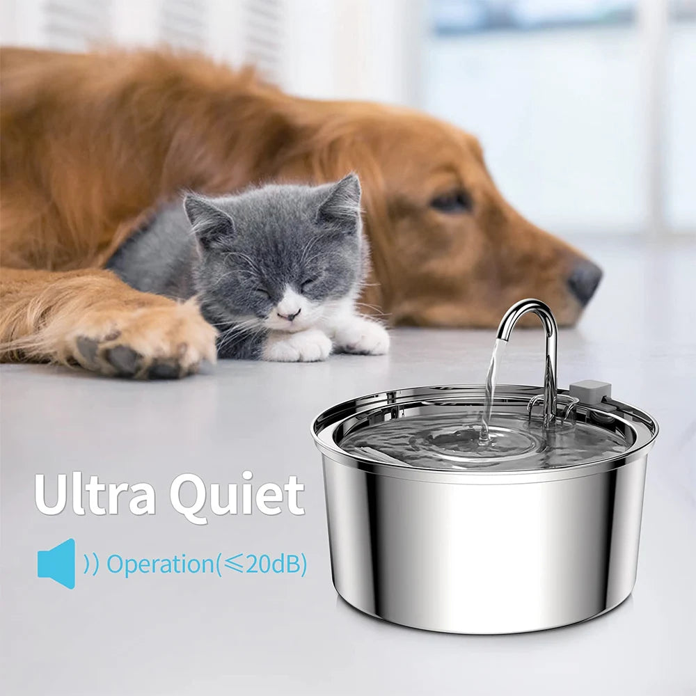 Stainless Steel Automatic Cat Water Fountain 