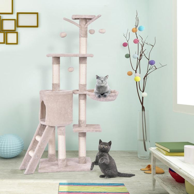 Cat Play Tree – Condo with Scratching Posts & Ladder