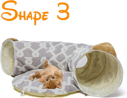 Cat Tunnel Bed with Plush Cover