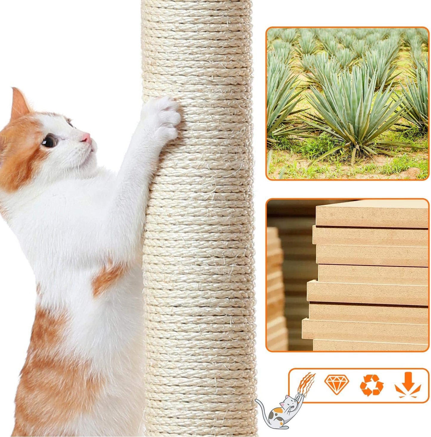 Multi-Level Cat Tower – Condo with Scratch Boards & Sisal Posts