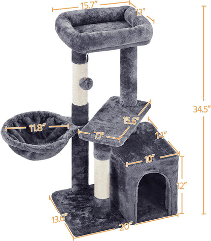 Multi-Level Cat Tower – Condo with Scratch Boards & Sisal Posts