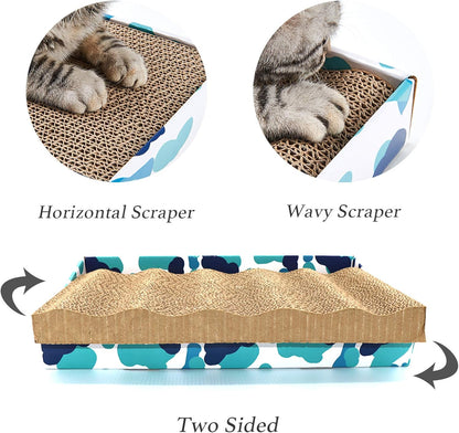 Reversible Cat Scratcher Pad – Corrugated Cardboard with Catnip (3-Pack)