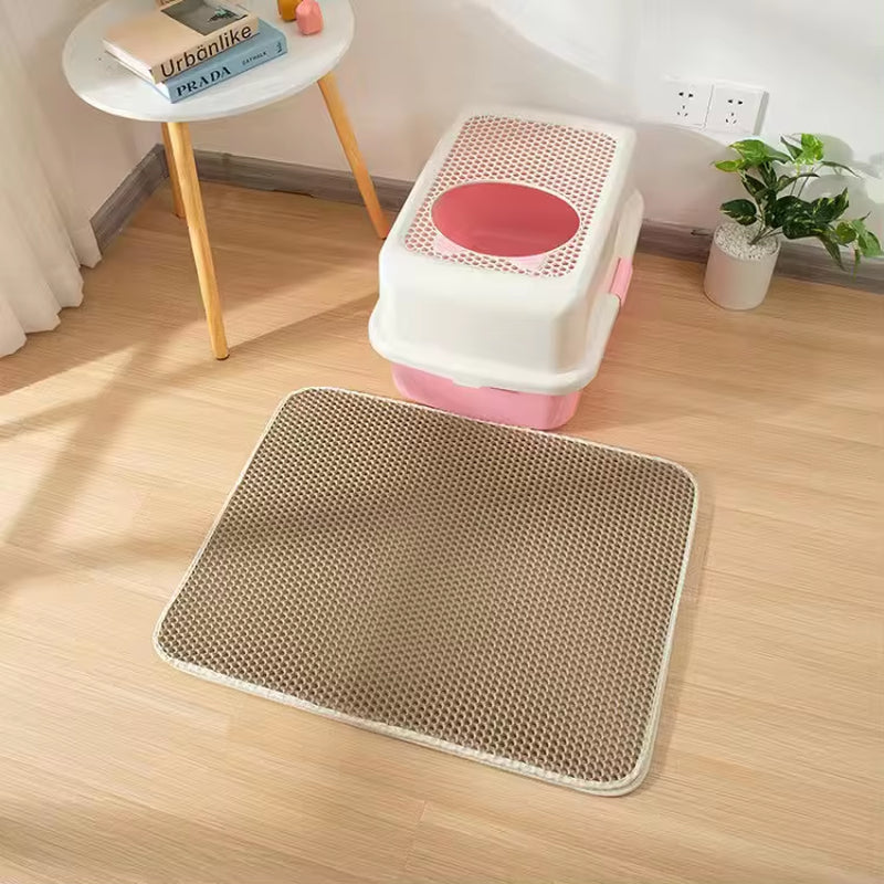 Waterproof Double-Layer Non-Slip Cat Litter Mat – Washable & Easy to Clean