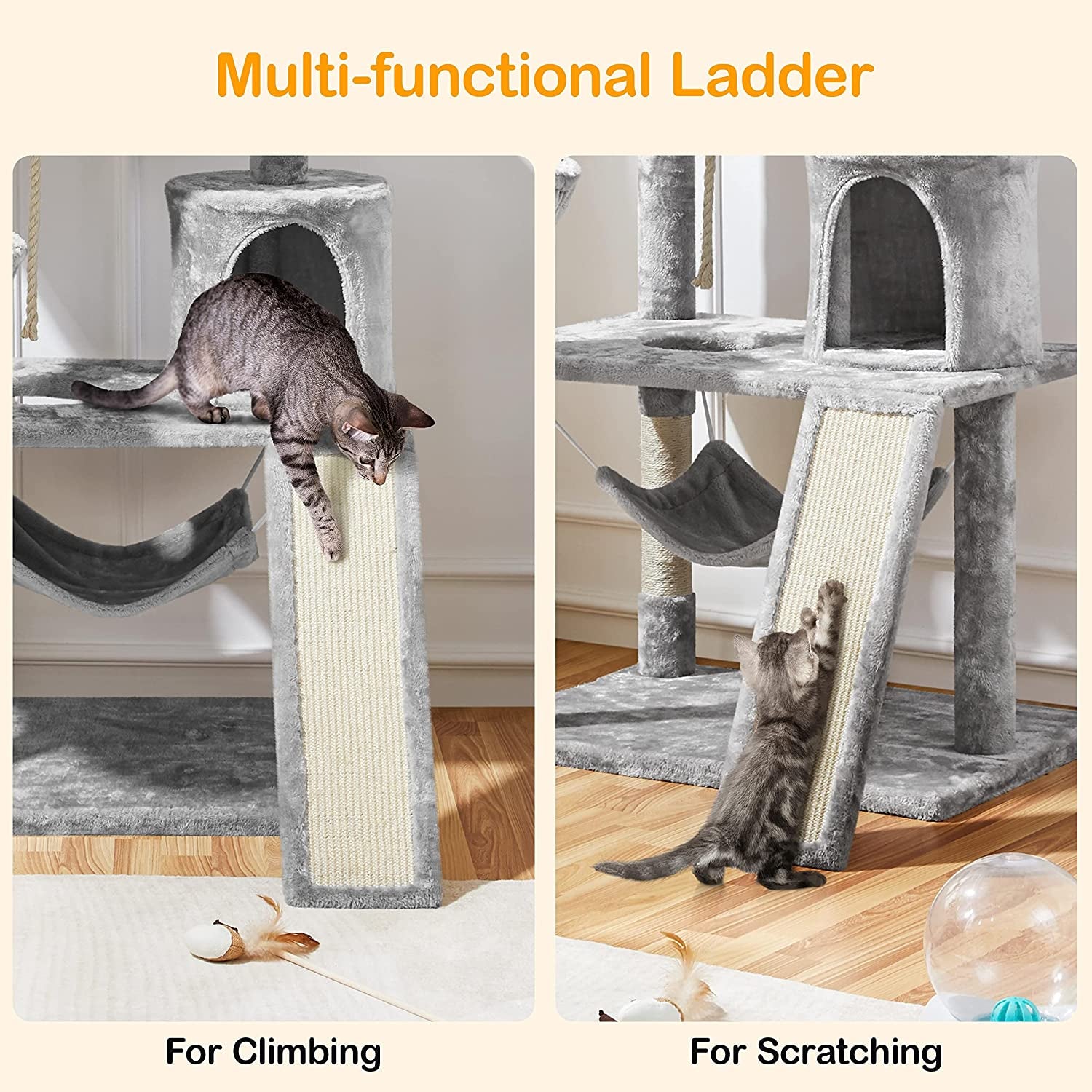 Multi-Level Cat Tree Tower – Condo, Hammock, and Scratching Posts for Cats & Kittens