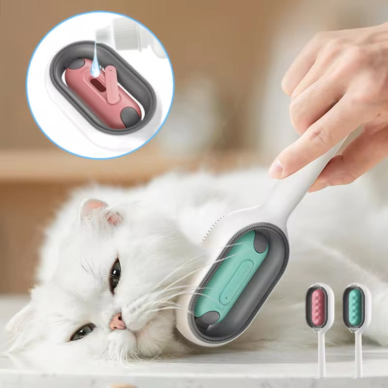 4-in-1 Pet Grooming Brush with Water Tank – Cleaning, Massage, and Hair Removal for Cats 