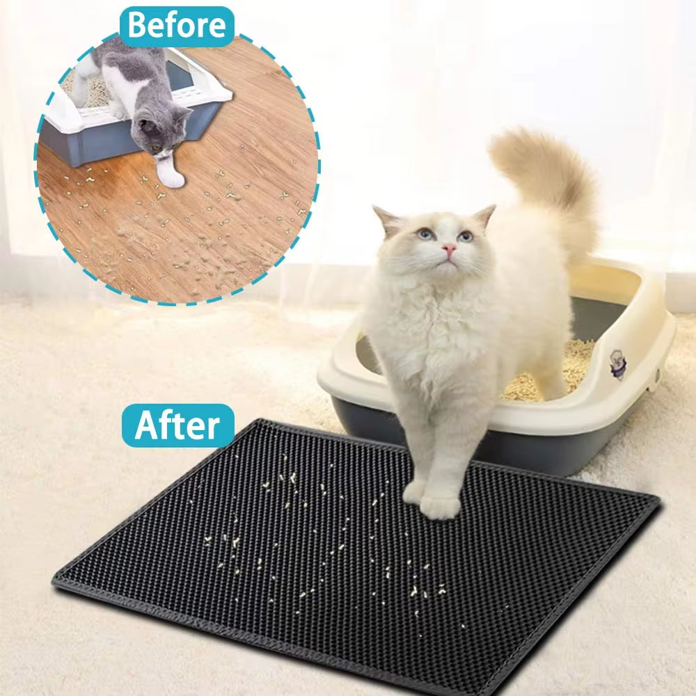 Waterproof Double-Layer Non-Slip Cat Litter Mat – Washable & Easy to Clean