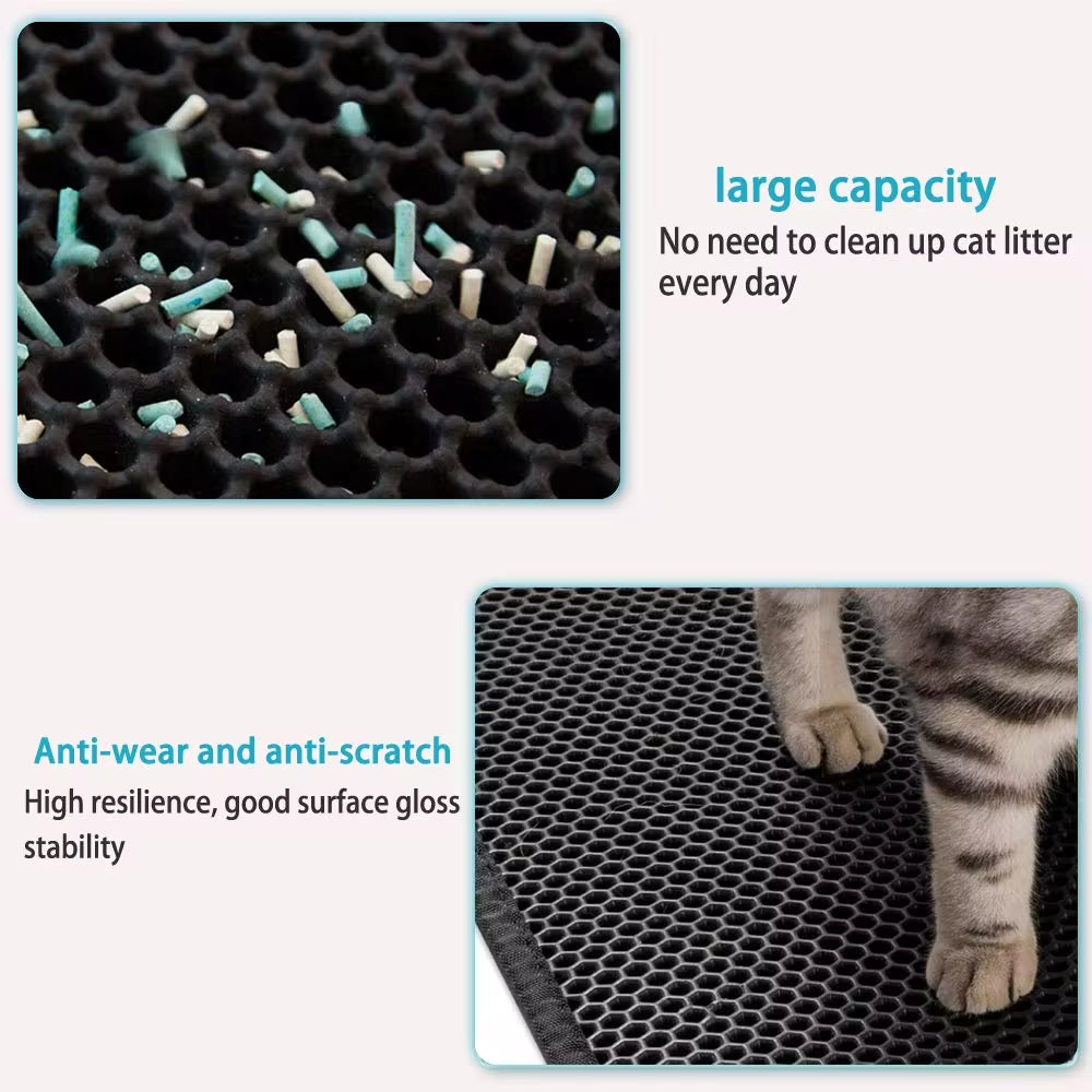 Waterproof Double-Layer Non-Slip Cat Litter Mat – Washable & Easy to Clean