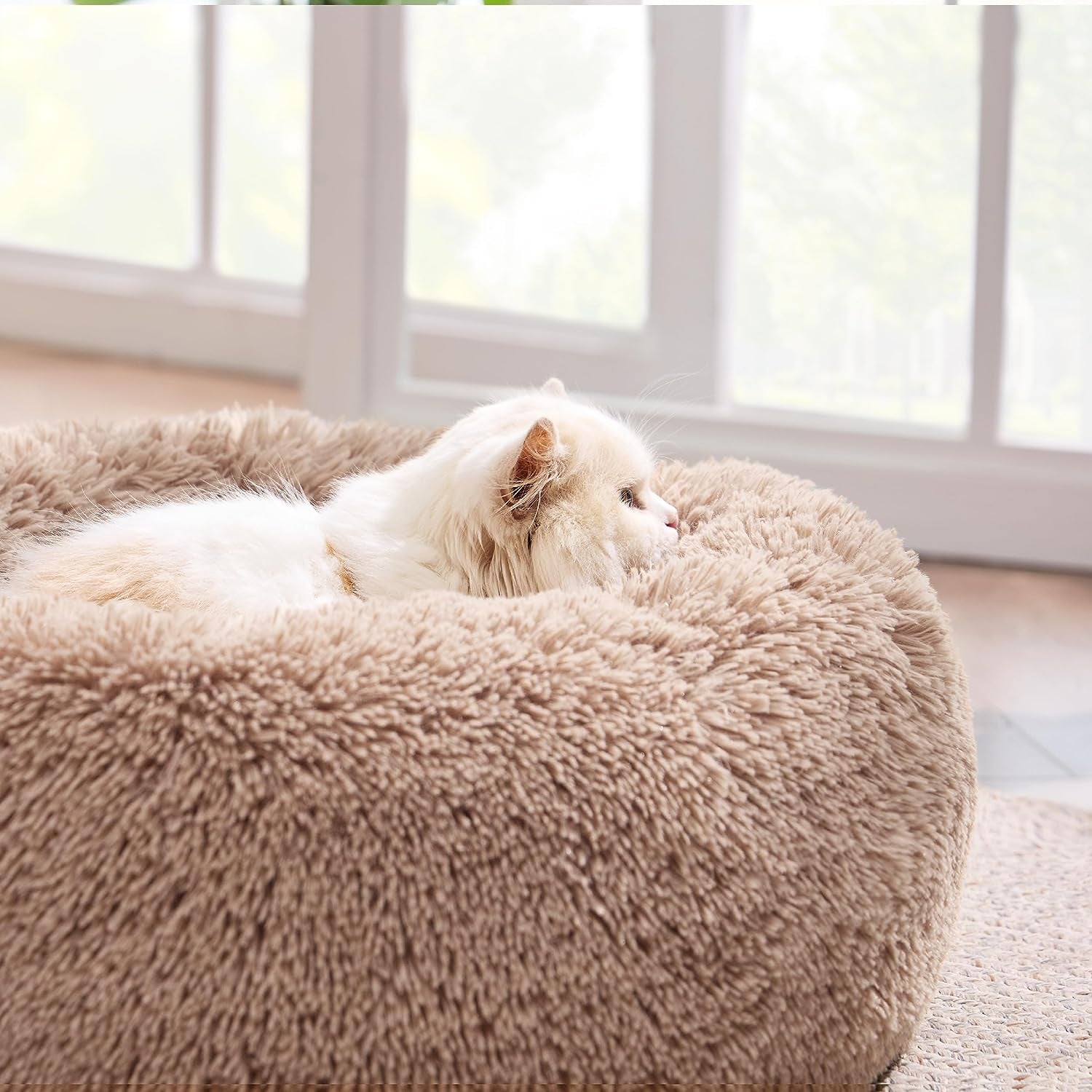 Calming Round Plush Cat Bed