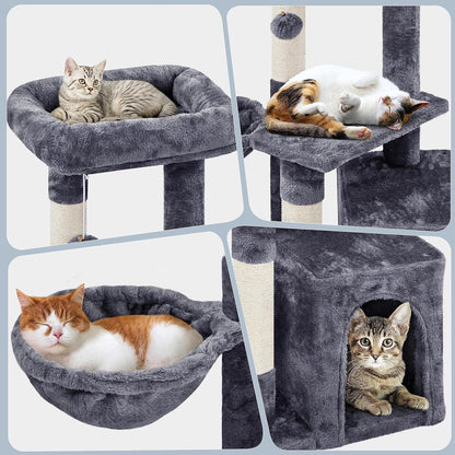 Multi-Level Cat Tower – Condo with Scratch Boards & Sisal Posts