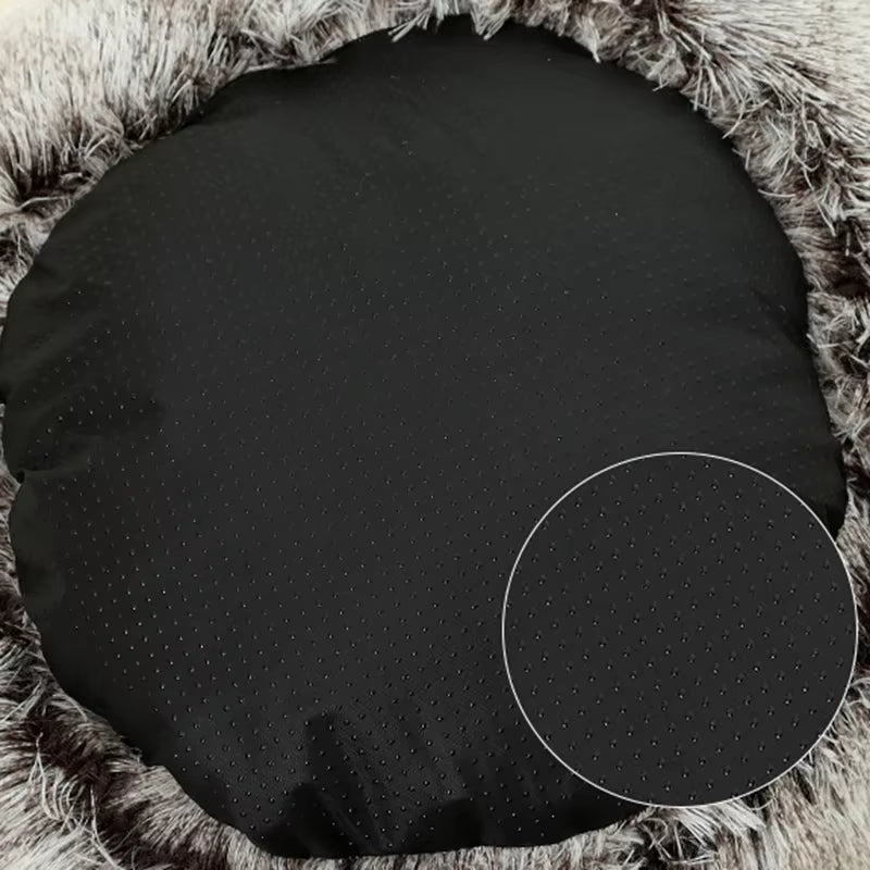 2-in-1 Winter Plush Round Cat Bed