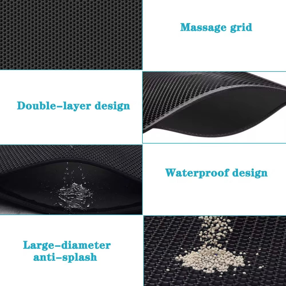 Waterproof Double-Layer Non-Slip Cat Litter Mat – Washable & Easy to Clean